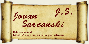 Jovan Šarčanski vizit kartica